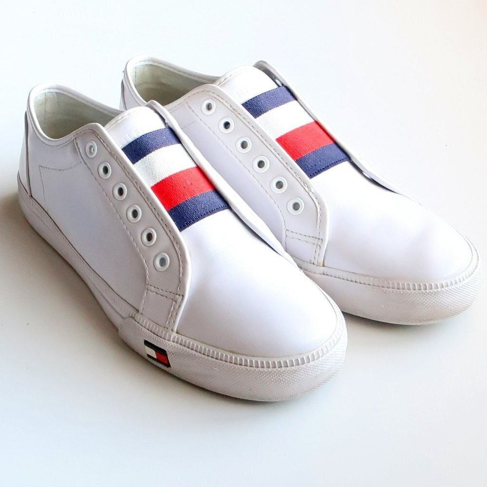 Tommy Hilfiger Anni White Red Blue Slip-on Sneakers Size 7 - Picture 16 of 16